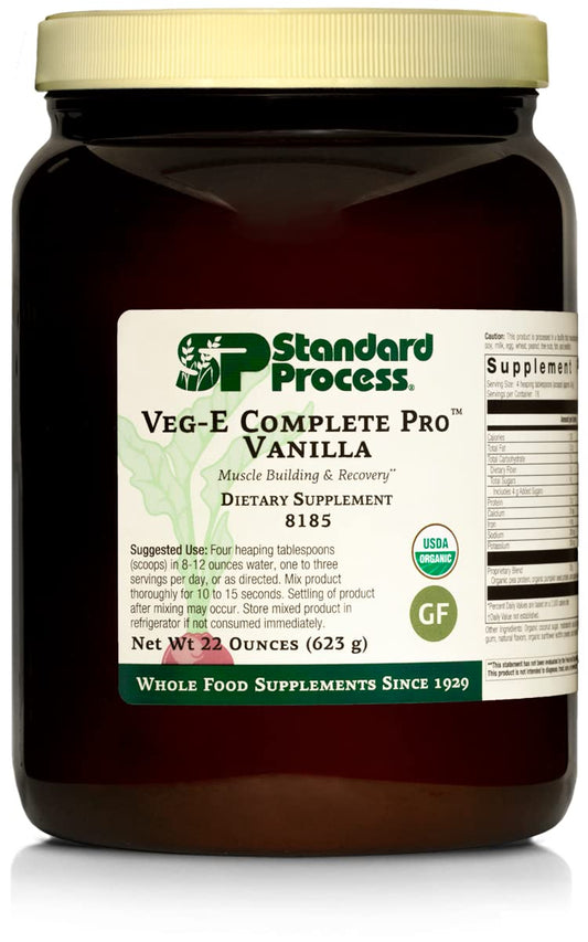 Standard Process Inc. Veg-E Complete Pro Vanilla - Whole-Food Based Nail, Hair & Skin Health Support - Contains Pumpkin Seed Protein Powder & Sesame Seed - 22oz