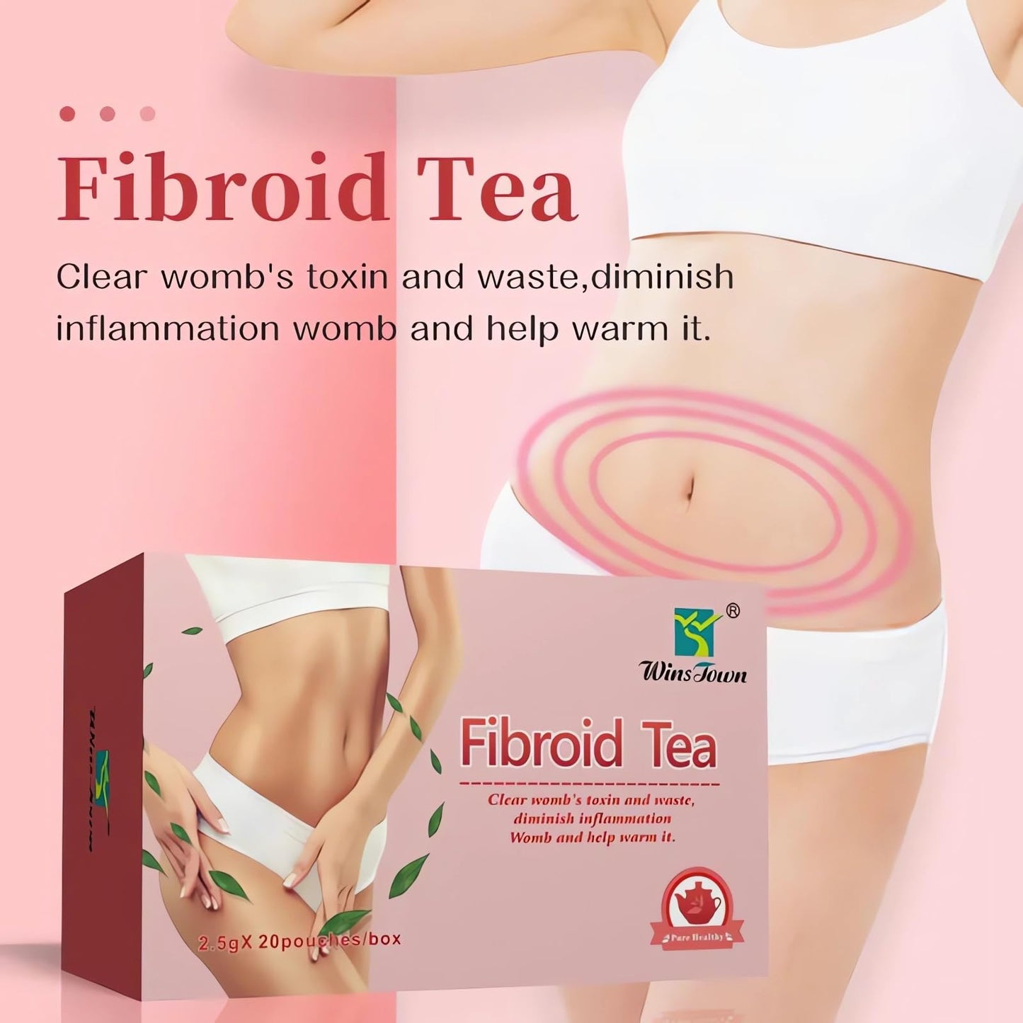 Wins Town Fibroid Tea, Supports Fibroid Shrink and Healthy Womb, Anti Aging, Warm Uterus Detox Tea, 20 Teabags