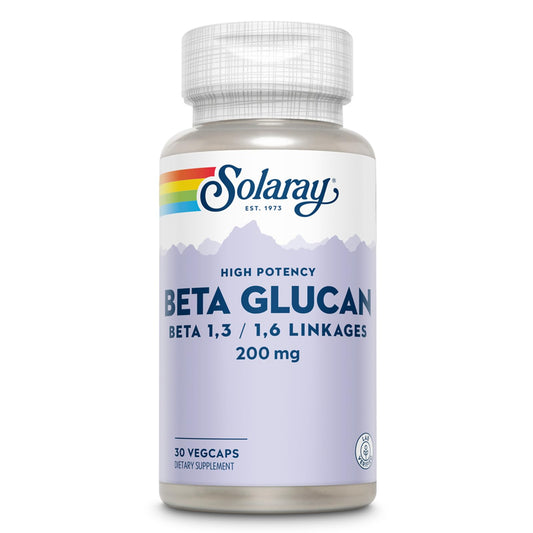 SOLARAY Beta Glucan Supplements - Immune Support - Heart and Digestive Support with Beta Glucan Fiber from Baker's Yeast - High Potency, 60-Day Guarantee - 30 Servings, 30 VegCaps