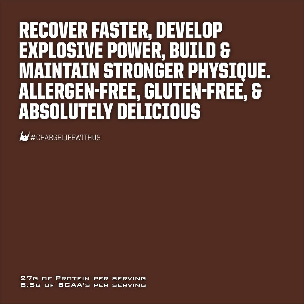 Ryno Power All Natural Whey Protein 2lb (20 Servings) 'Chocolate' - 100% Whey Protein Blend & No Fillers - Non GMO