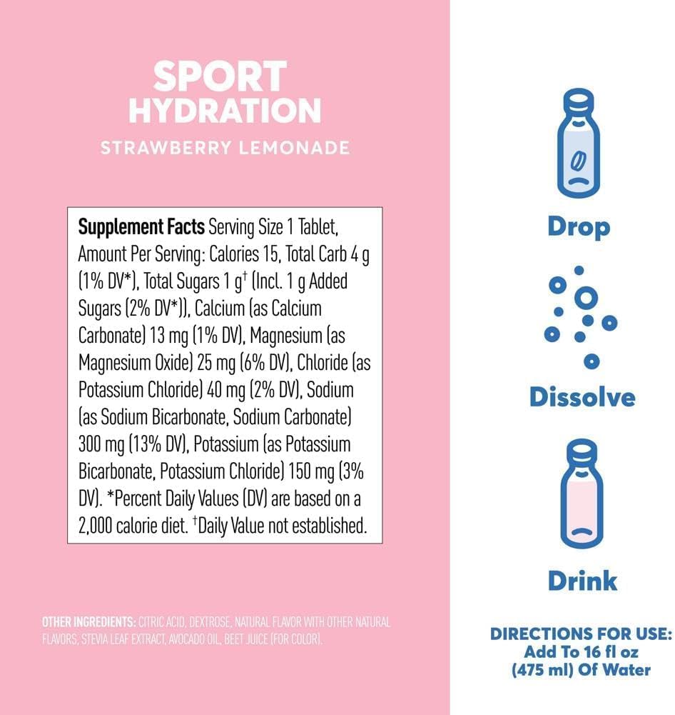 Nuun Hydration Nuun Active - Strawberry Lemonade 10 Tablets per pack(6 pack)