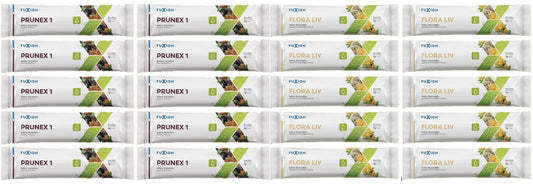 Fuxion PRUNEX1 and Flora LIV. PM/AM Colon Defense and Cleanse. 10 SACHETS of PRUNEX and 10 SACHETS of Flora LIV.