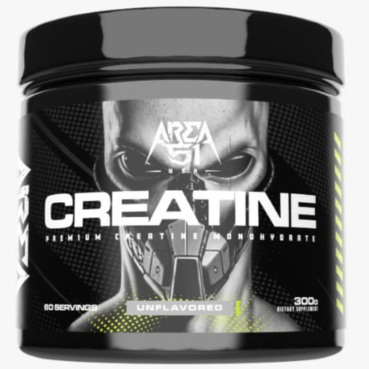 AREA 51 USA Premium Creatine Monohydrate | 5G Micronized Creatine Powder Per Serving | 60 Servings | 300G