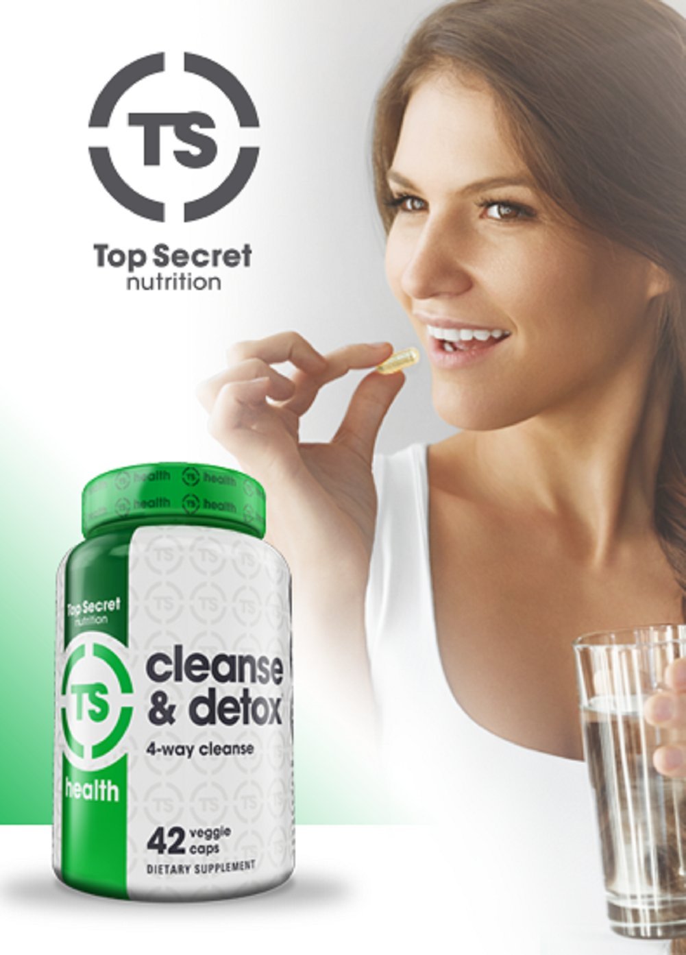 Top Secret Nutrition Cleanse & Detox 7-Day Formula Dietary Supplement Colon and Liver Cleansing Blend with Prebiotics and Probiotics for Men and Women (42 veggie caps)