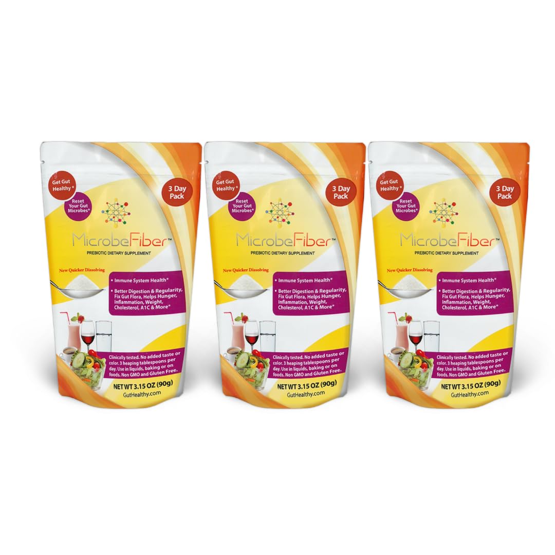 MicrobeFiber Prebiotic Soluble Fiber | Reset Gut Microbes & Get Gut Healthy (3-Month Supply)