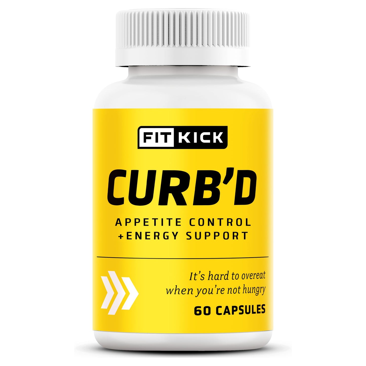 FITKICK CURB'D Capsules, Non-Prescription Over-Eating Control, Energy & Healthy Eating Support - 60 Count