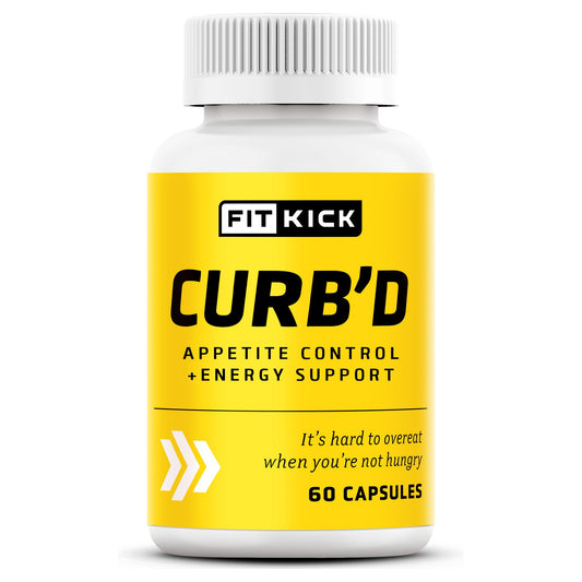 FITKICK CURB'D Capsules, Non-Prescription Over-Eating Control, Energy & Healthy Eating Support - 60 Count