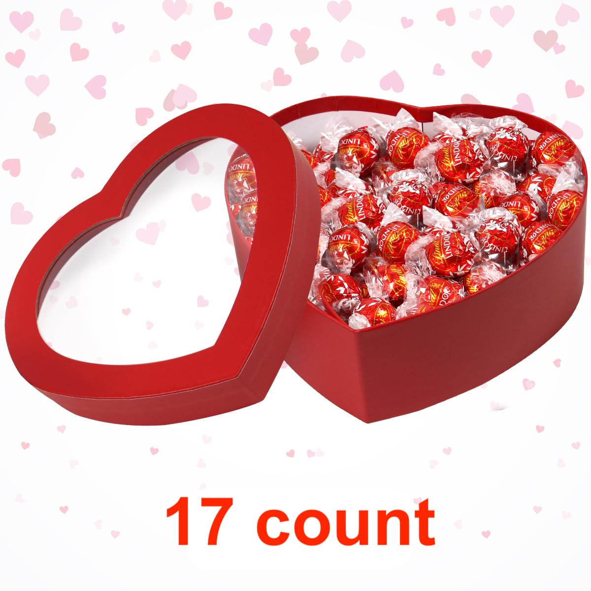 Lindt LINDOR Milk Chocolate Candy Heart Gift Box for Special Present  Individually Wrapped Chocolate Gourmet Truffles Chocolate Candy for Friends and Loved Ones 17 count Milk Chocolate