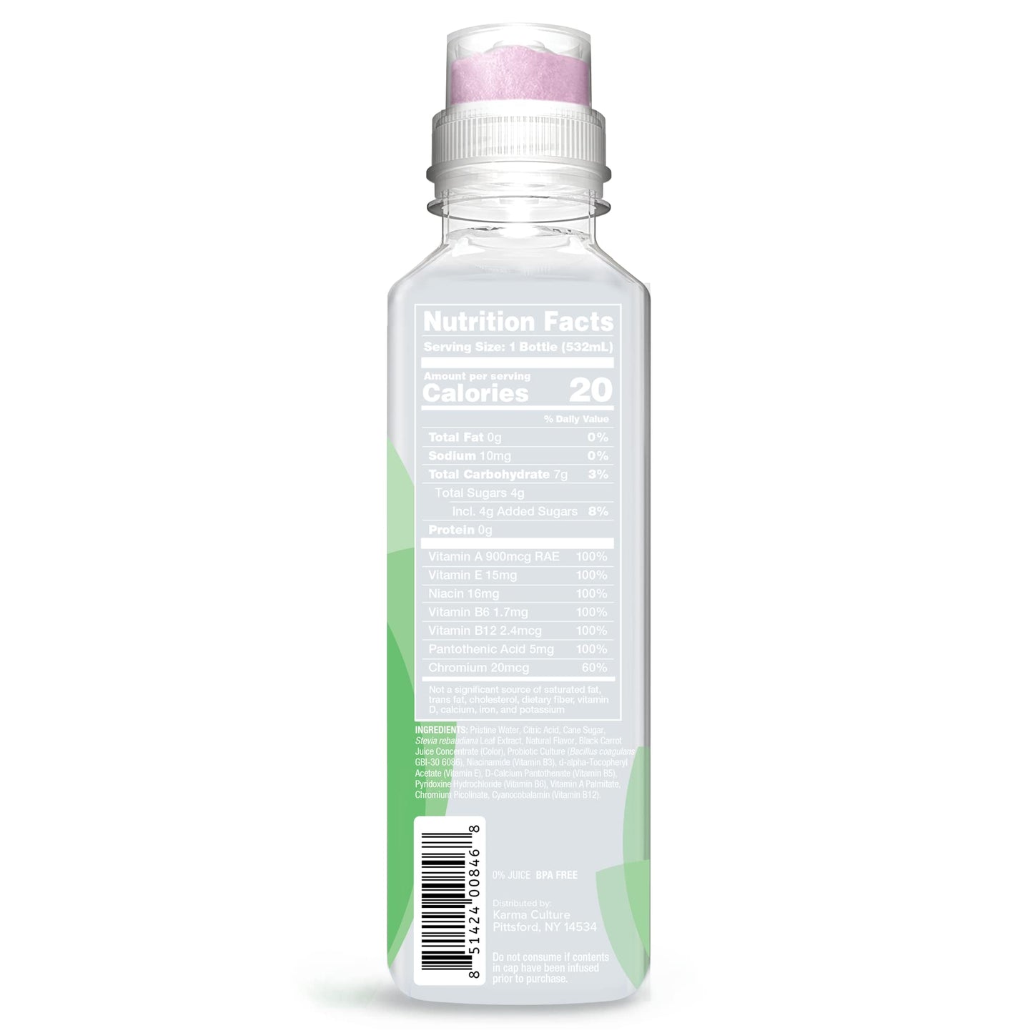 Karma Wellness Flavored Probiotic Water Watermelon Wild Berry 18 Fl Oz Pack of 12 Immunity and Digestive Health Support Low Calorie 2 Billion Active Cultures