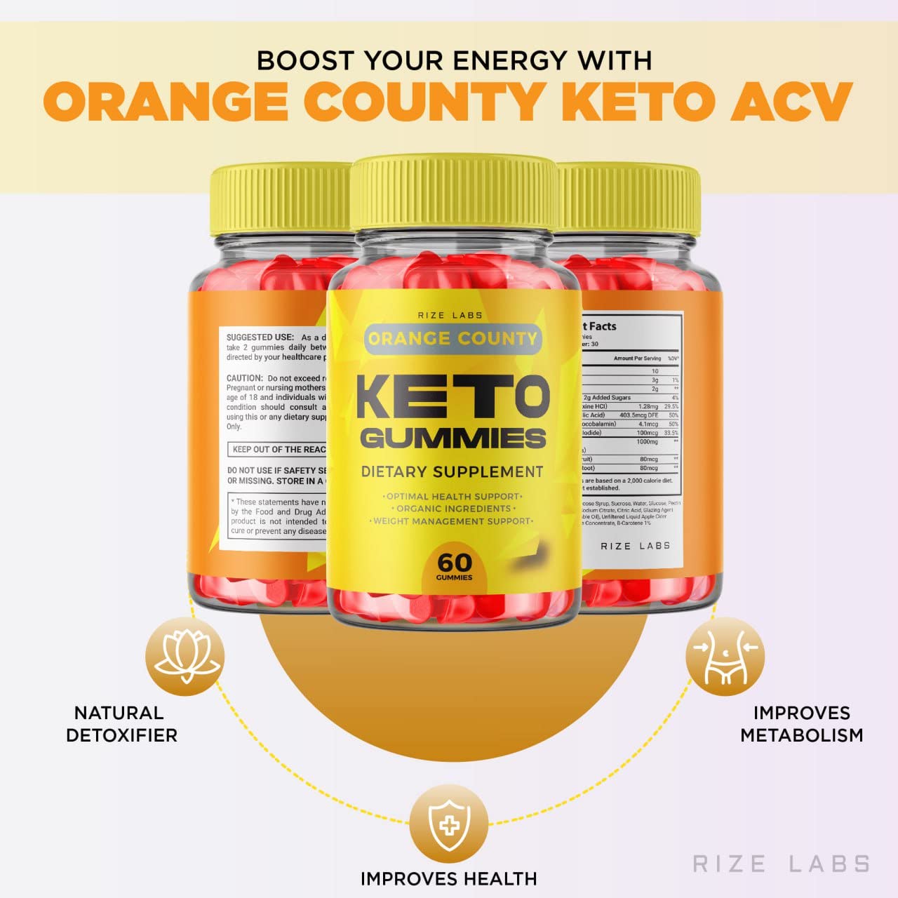 (3 Pack) Orange County Keto Gummies - Orange County ACV Keto Gummies for Weight Loss Management Support avc Advanced Formula Apple Cider Vinegar Plus Keto+ACV Jujubes Gomitas (180 Gummies)