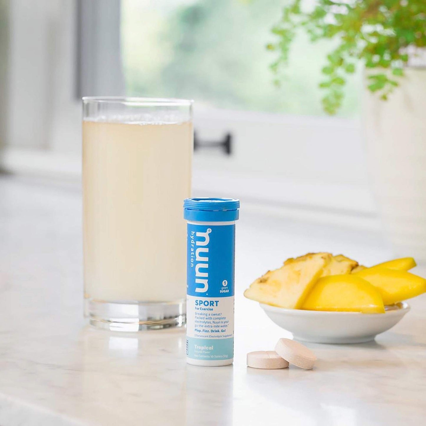 Nuun Active: Tropical Fruit Electrolyte Enhanced Drink Tabs (2 Tubes of 10 Tabs)