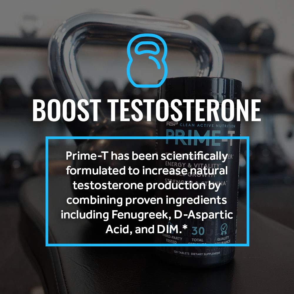 RSP NUTRITION Prime T - Testosterone Booster for Men, Natural Test Booster Pills, Lean Muscle Growth, Strength, Stamina & Healthy Sleep, 30 Servings