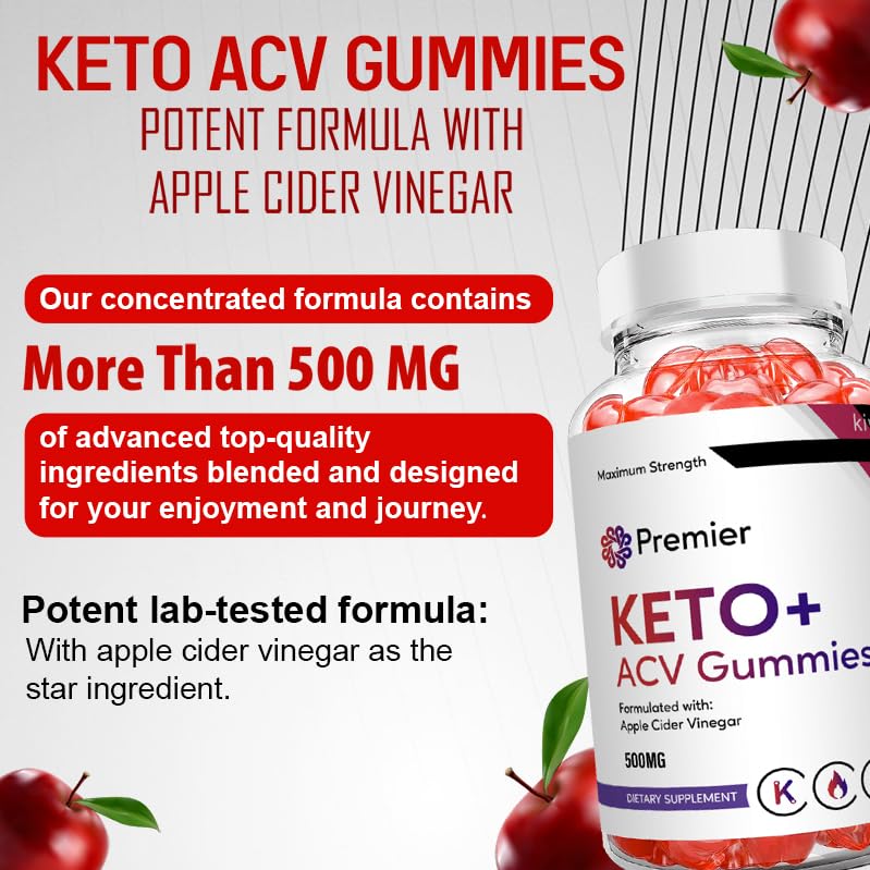 kivus Premier Keto Gummies - Premier Keto + ACV Gummies (2 Pack, 120 Gummies)
