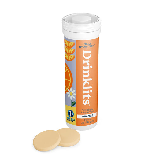Drinklits Orange Electrolyte Tablets for Hydration | Great Taste - 0g Sugar - Essential Electrolytes - Daily Use | Single Tube (10 Tablets/Servings)