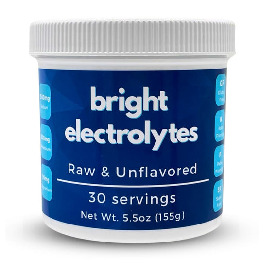 Bright Hydration Electrolyte Powder - Raw, Unflavored, Zero Sugar - Sea Salt, Himalayan Pink Salt, Magnesium & Potassium - Sugar-Free, Keto & Paleo-Friendly (Medium, 5.5 oz)