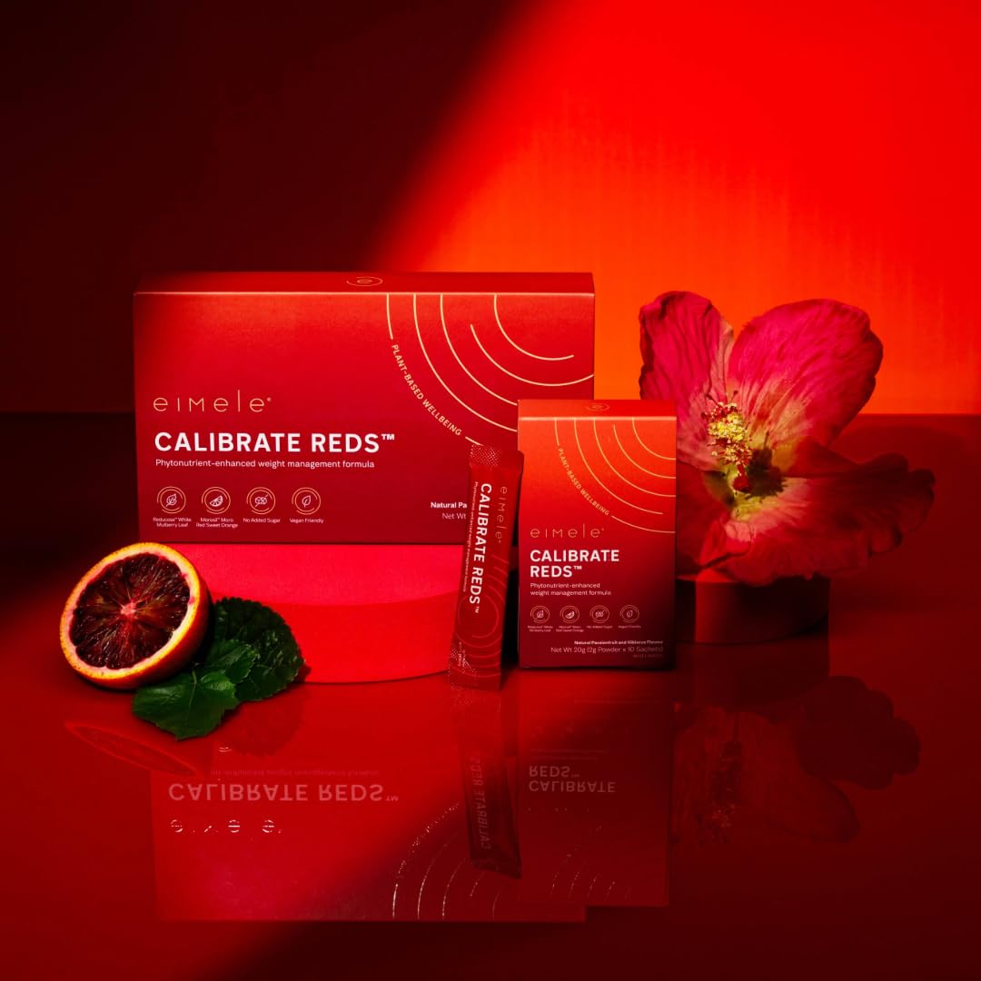 eimele Calibrate Reds | Natural Weight Control Formula for Women & Men | Reduce Cravings | Healthy Weight Support | Vegan | 30 Sachets (2g Powder ea)