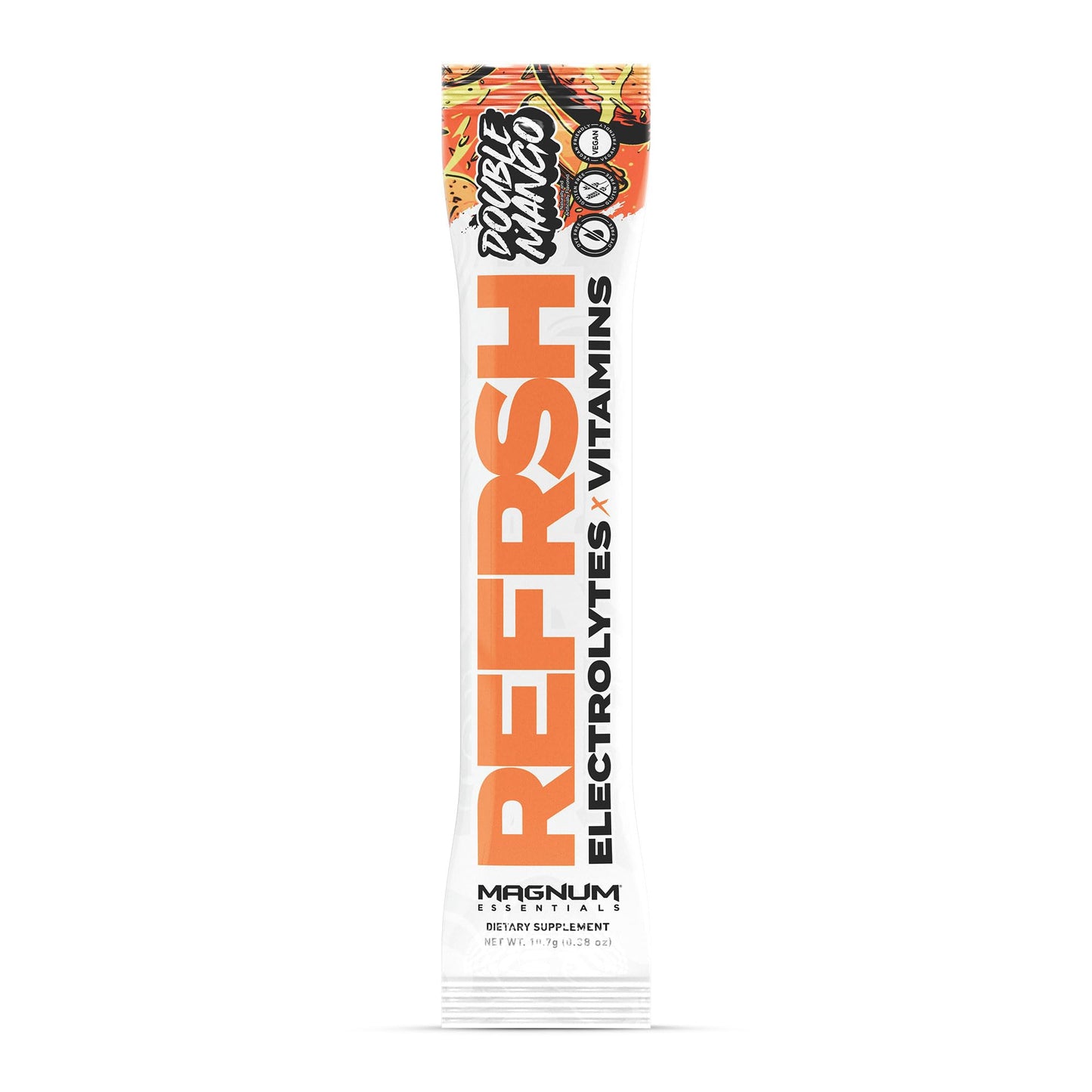 MAGNUM ESSENTIALS REFRSH Electrolytes x Vitamins 15 Serving Bag - Double Mango