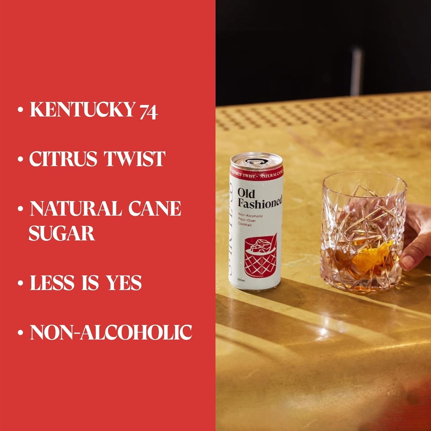 SPIRITLESS Old Fashioned  NonAlcoholic PourOver Cans 15 Pack  Ready to Drink or Mocktail  Cocktail Mixer  NonGMO  Vegan  45 Calories  845 Fl Oz Cans