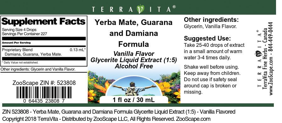 Terravita Slimming Formula Glycerite Liquid Extract (1:5) - Vanilla Flavored (1 oz, ZIN: 523808) - 3 Pack