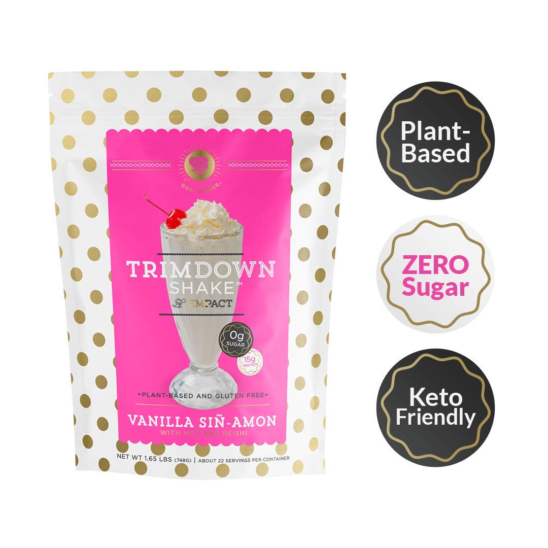 Empact Trimdown Shake - Vanilla Cinnamon - Vegan Protein Powder, Zero Sugar, Keto Friendly, Gluten Free, Non Dairy, Soy Free, Lactose Free, Non-GMO 1.65 Pound