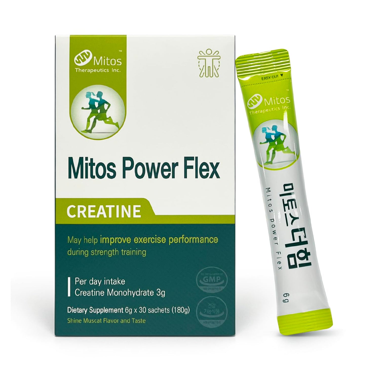 MITOS Power Flex Creatine 3000 mg Powder Supplement w/Patent Material HMF#1, BCAA Amino Acid, Vitamin D3 & Vitamin E for Strength & Energy (30 Servings)