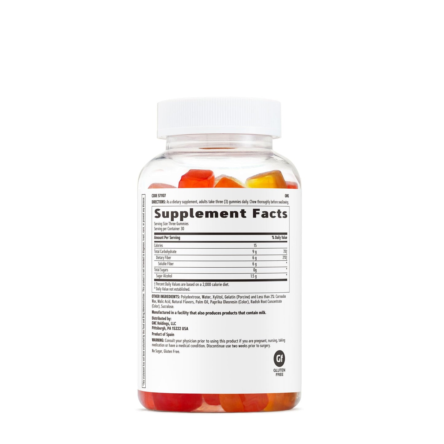 GNC Fiber 6g Gummy | Supports Healthy Digestion & Regularity | Mixed Fruit | 90 Count