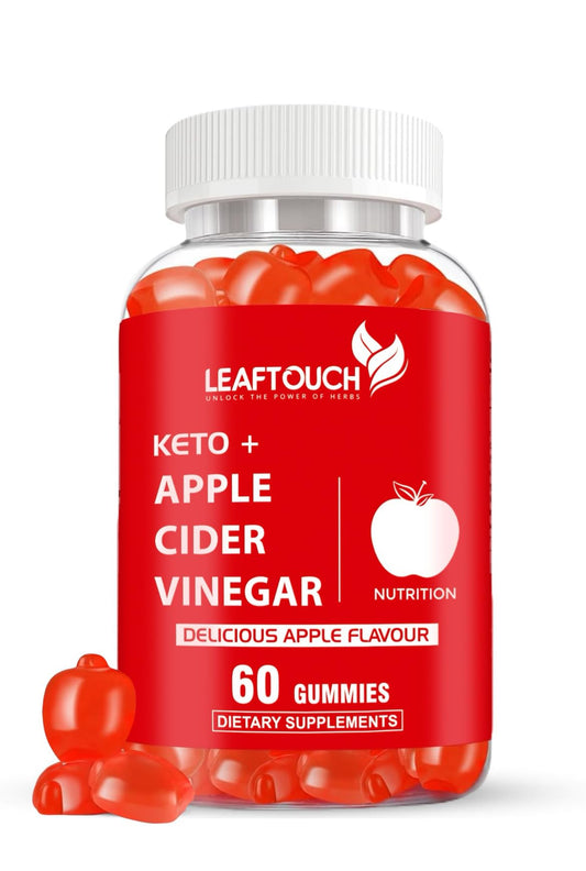LEAFTOUCH-UNLOCK THE POWER OF HERBS Apple Cider Vinegar Gummies | 60 Count | ACV Supplement | Apple Flavor | Non-GMO, Gluten Free Gummies | Individually Wrapped 60 Gummies