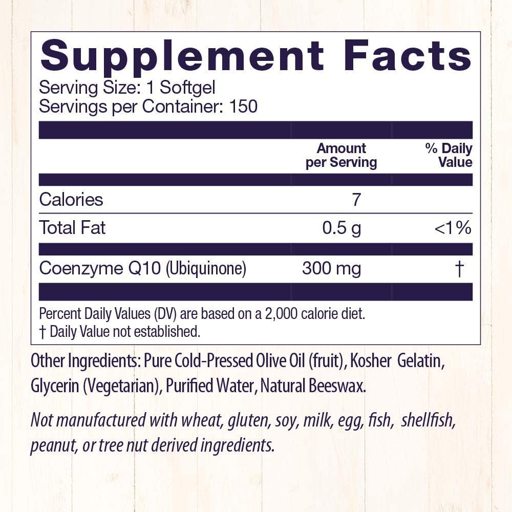 Healthy Origins CoQ10 (Kaneka Q10), 300 mg - Heart Health & Energy Supplement - Gluten-Free & Non-GMO Supplements - 150 Softgels