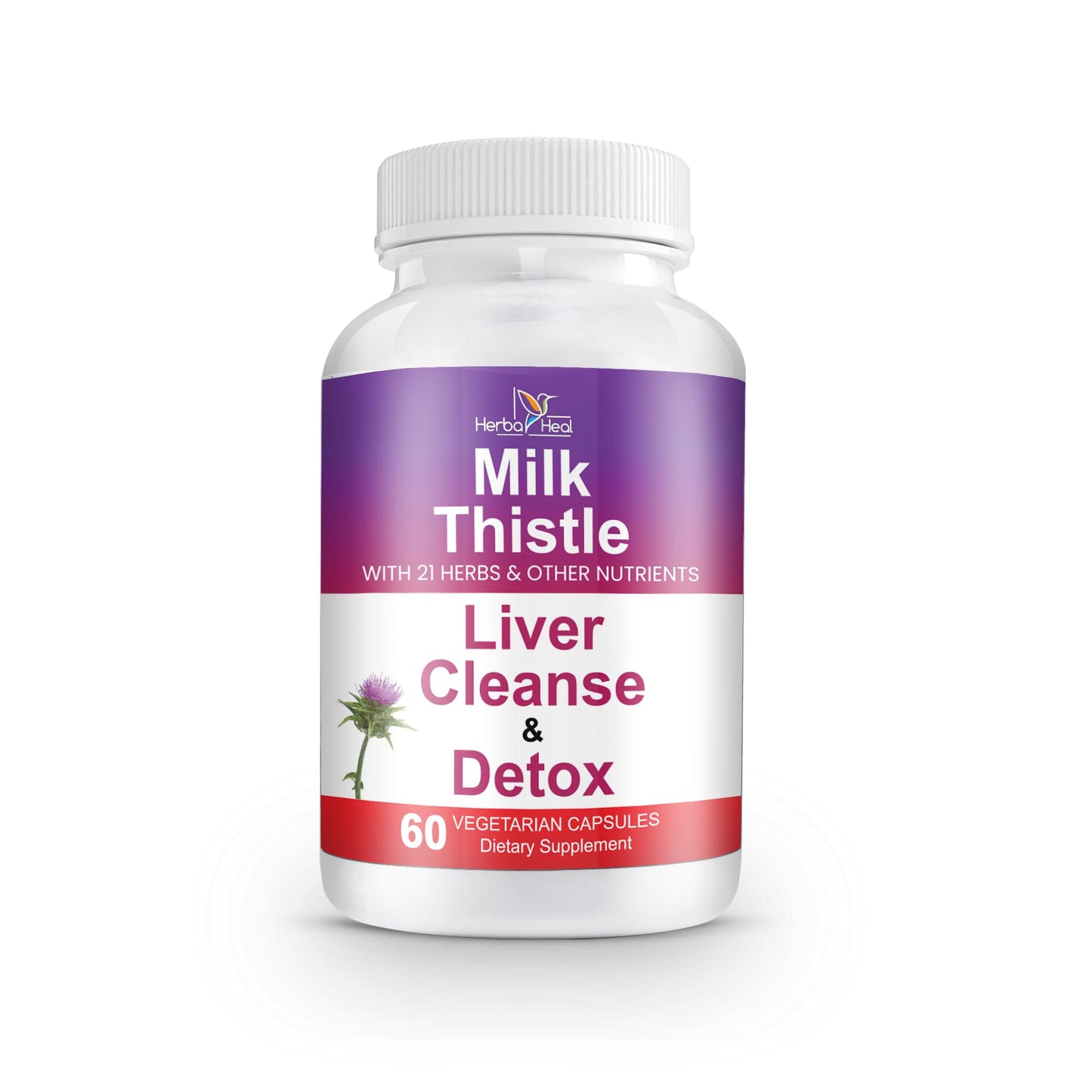 Liver Cleanse Detox Milk Thistle Liver Support 1000mg High Potency Liver Focus Supplement with 22 Ingredients - Natural Detoxifier & Regenerator with Silymarin Extract