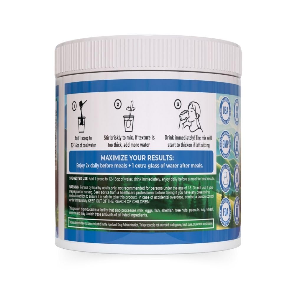 Grow Young Fitness Slim Fiber Supplement - Strawberry Fiber Powder for Digestive Support and Managing Cravings (1 Container, 30 Servings)