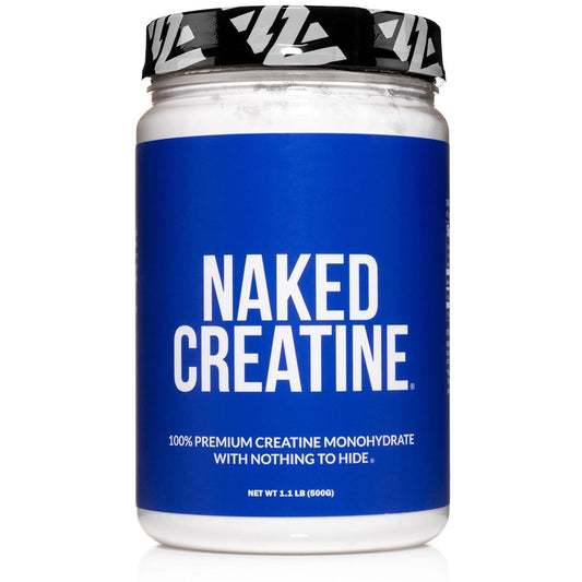 Naked Pure Micronized Creatine Monohydrate Powder - Unflavored, 500g, 1.1lb Bulk - Vegan, Non-GMO, Gluten-Free, Soy-Free, No Fillers, Supports Muscle Growth & Strength - 100 Servings