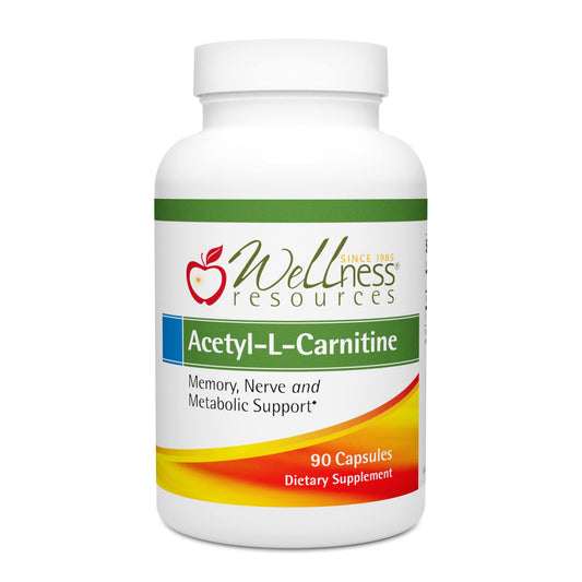 Wellness Resources Acetyl-L-Carnitine (ALC) for Memory, Nerves (500 mg, 90 Capsules)