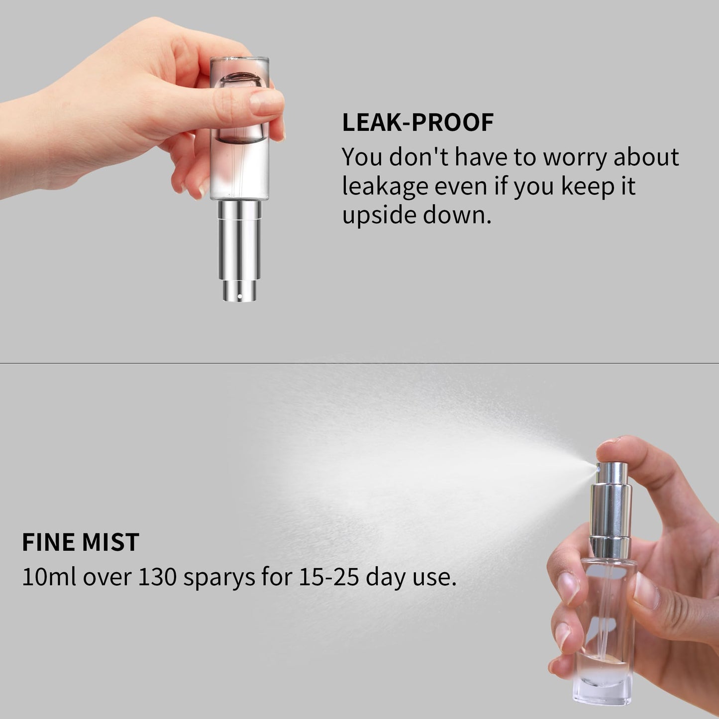 MUB 10ml Perfume Travel Refillable Atomizer Bottle Portable Glass Top-Filling Leak-Proof Perfume Spray Bottle Atomizer Sprayer for Perfume Mini Pocket Empty Cologne for Travel Outgoing