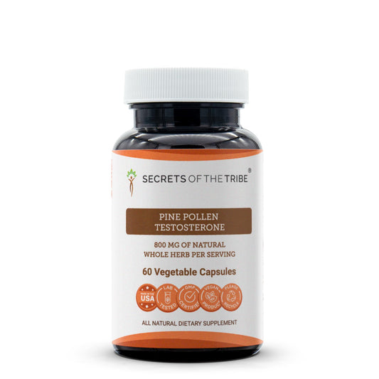 Secrets of the Tribe Pine Pollen Testosterone 60 Capsules, Made with Vegetable Capsules and Pine Pollen (Scots Pine, Pinus Sylvestris) Dried Pollen (60 Capsules)