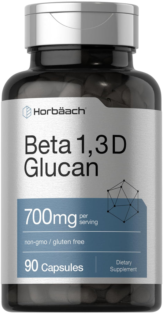 Horbäach Beta Glucan 1 3D 700 mg | 90 Capsules | Beta 1,3, 1,6 D Glucan | Non-GMO, Gluten Free Supplement