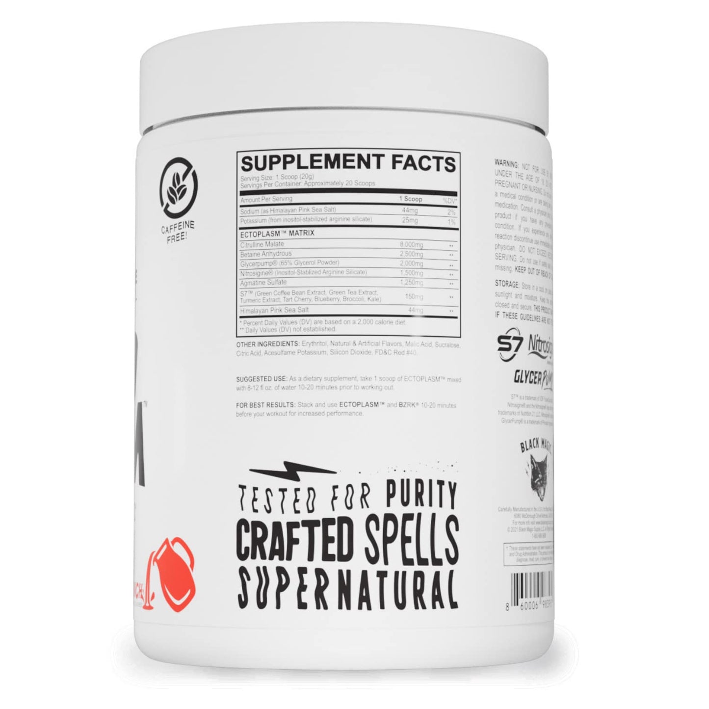 Black Magic Supply Ecto Plasm Non-Stimulant Pump Igniter | Supernatural Pump Formula | Increased Hydration & Vascularity | 20 Scoops | Fruit Punch