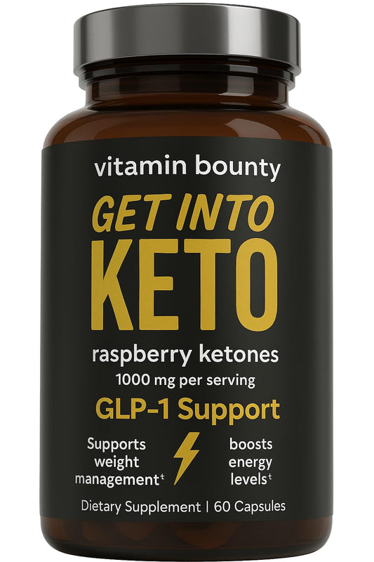 Vitamin Bounty Get Into Keto Pills - Premium Raspberry Ketones, Promotes Ketosis for Women and Men, Supports Keto Diet, Green Tea, Boosts Energy, Non-GMO - 60 Capsules