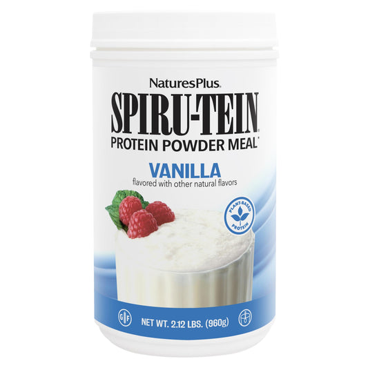 Natures Plus SPIRU-TEIN, Vanilla - 2.12 lbs, Pack of 2 - Spirulina Protein Powder - Vitamins & Minerals for Energy - Vegetarian, Gluten Free - 64 Total Servings