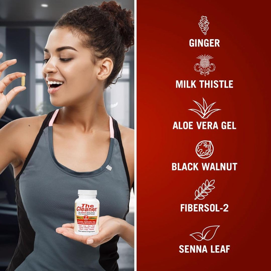 CenturySystemsBrand The Cleaner Detox, 52 Capsules, Powerful 7-Day Women Formula, Complete Internal Cleansing Formula for Women, Support Digestive Health