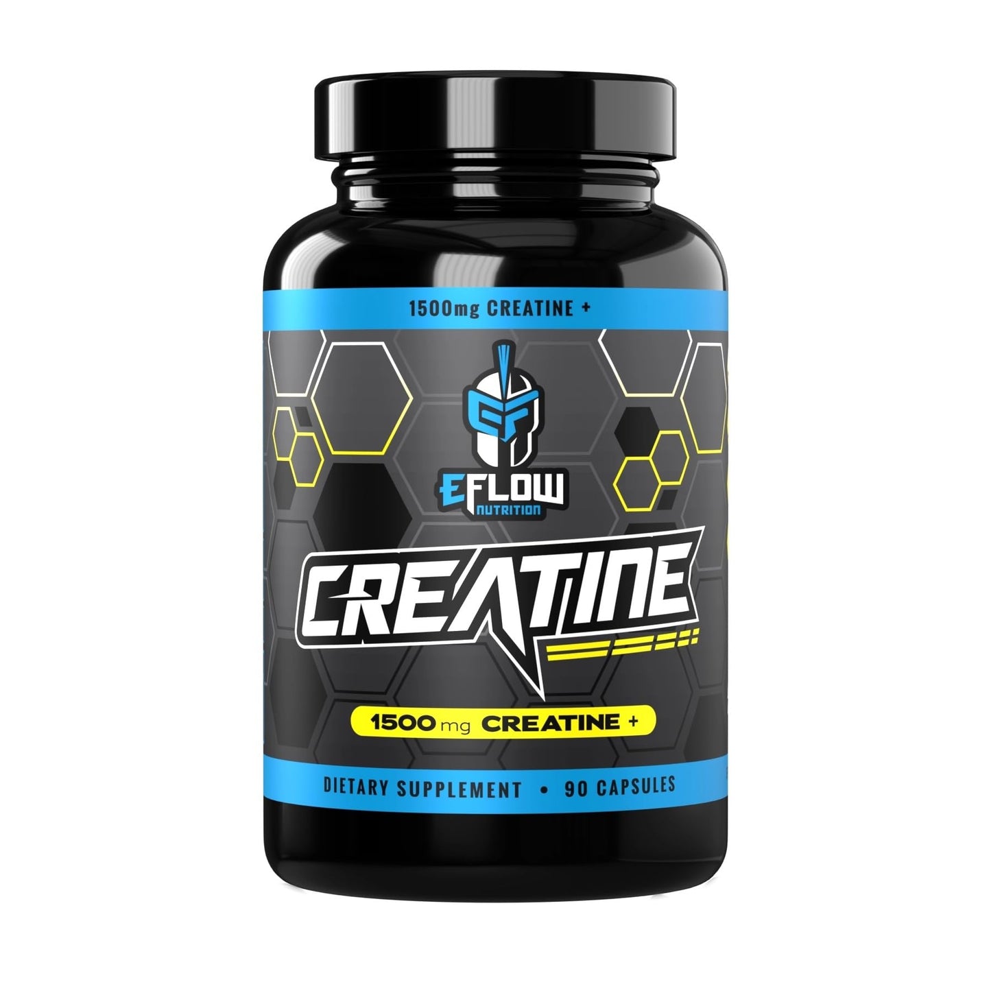 eFlow Creatine Capsules, HCL Creatine Pills - Creatine Supplement for Men & Women, Muscle Builder, Endurance, Strength, with AstraGin and Senactiv (1500mg, 90 Capsules)