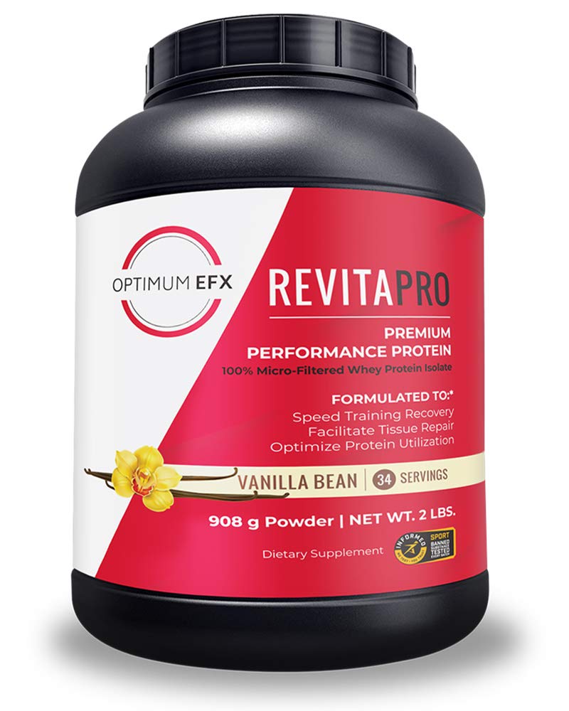 OPTIMUM EFX RevitaPRO, Premium Performance Protein, 100% Micro-Filtered Whey Protein Isolate, Naturally Sweetened, No Soy, Zero Added Sugar, Zero Artificial Ingredients -2 Pound (Vanilla Bean)