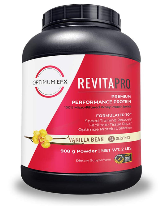 OPTIMUM EFX RevitaPRO, Premium Performance Protein, 100% Micro-Filtered Whey Protein Isolate, Naturally Sweetened, No Soy, Zero Added Sugar, Zero Artificial Ingredients -2 Pound (Vanilla Bean)