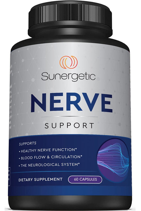 Premium Nerve Support Supplement - with Alpha Lipoic Acid (ALA) 600 mg, Acetyl-L-Carnitine (ALC) & Benfotiamine - Nerve Support Formula for Healthy Circulation, Feet, Hands & Toes - 60 Capsules