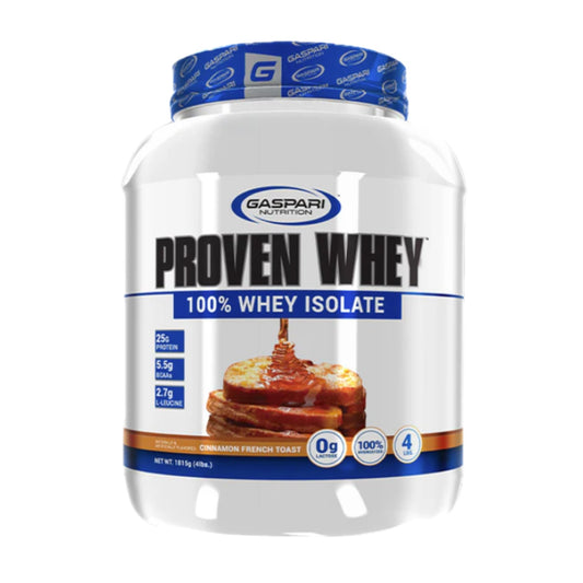 Gaspari Nutrition Proven Whey, 100% Hydrolyzed Whey Isolate, High Protein, Lactose Free, Low Carbohydrate and Low Sugar (4 lb, Cinnamon French Toast)