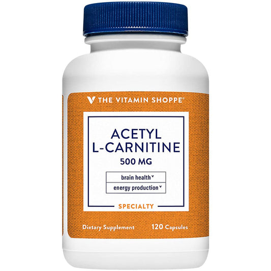 Acetyl-L-Carnitine 500mg - Supports Healthy Brain & Memory Function, Promotes Energy Production - Carnipure™ Offers Purest Form of L-Carnitine (120 Capsules) by The Vitamin Shoppe