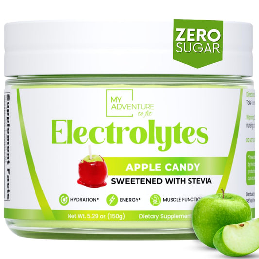 Zero Sugar - Apple Candy Electrolytes Powder - Refreshing Hydration - Caffeine Free Energy with All Natural Ingredients - Vegan, Keto, and Paleo - Sugar Free Electrolytes Drink Mix - with 30 Servings
