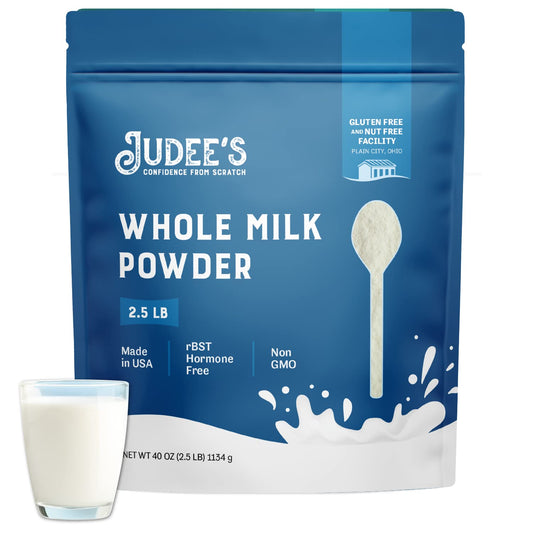 Judees Whole Milk Powder  NonGMO HormoneFree Gluten  NutFree  Shelf Stable Travel Ready  Made in USA 25 lb