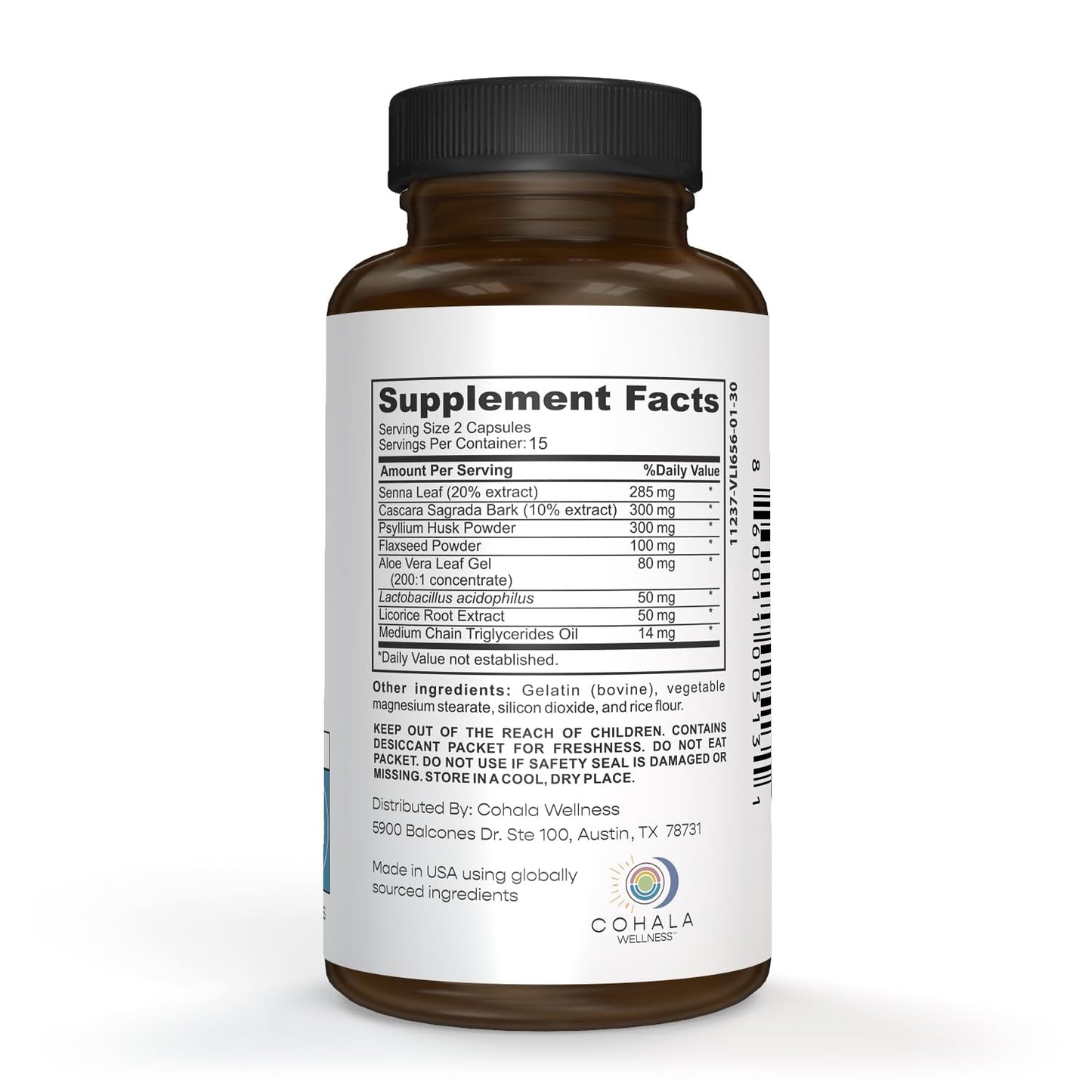 COHALA WELLNESS The Cleanse - 15 Day Prebiotics Colon Cleanser & Detox Fiber Supplement Natural Laxatives MCT Oil Keto - 30 Capsules