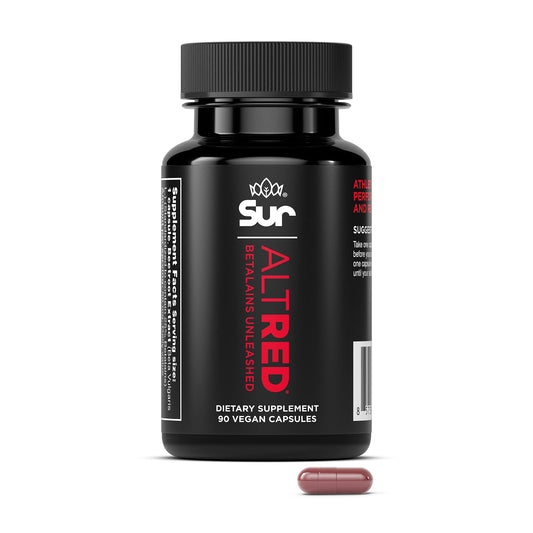 AltRed Sur Beet Root Capsules for Muscle Recovery and Sports Nutrition - 25% Betalain Extract Pre Workout & Nitric Oxide Supplement for Endurance Athletes - NSF Certified for Sport