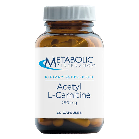 Metabolic Maintenance Acetyl L-Carnitine - Pure 250mg Amino Acid Supplement for Antioxidant, Cognitive, Memory + Mood Support - Helps Nourish Nerve Health in The Brain (60 Capsules)
